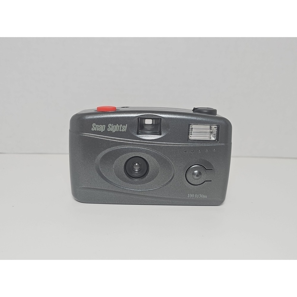 Vintage Snap Sights‎ Gray Poratble 35mm Point & Shoot Film Camera Built In Flash